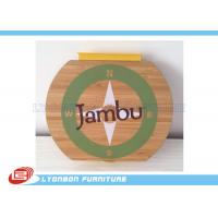 China OEM Circle Hangable Wood Engraving Logo Printing , Wooden Logo / Plaques for sale