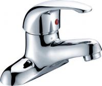 China Chrome Polished Two Hole Bathroom tap for Ceramic Basin , Single Lever factory