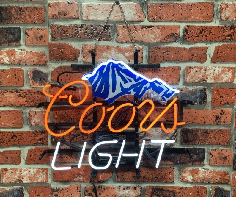 China Handmade  Coors Light Mountain  Real Glass Neon Sign Beer Bar Light for Gift Bedroom Home Wall Decor factory
