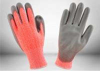 China Work Protection Cut Resistant Gloves Orange Knitted Shell Crinkle Latex Coated Palm factory