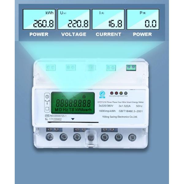 Quality Wifi 3 Phase Din Rail Meter Smart Multi Tariff Digital Energy 3p4w With Mqtt for sale