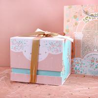 Quality Pink gift box fairy design white cardboard birthday exquisite gift box packaging for sale