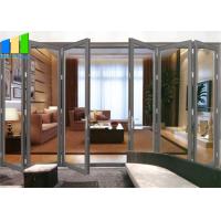 China Balcony Horizontal Folding Door Decorative Aluminum Frame Glass Bifold Door factory