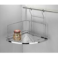 China Silver Color Modern Kitchen Accessories Stainless Steel Double Shelf Corner for sale