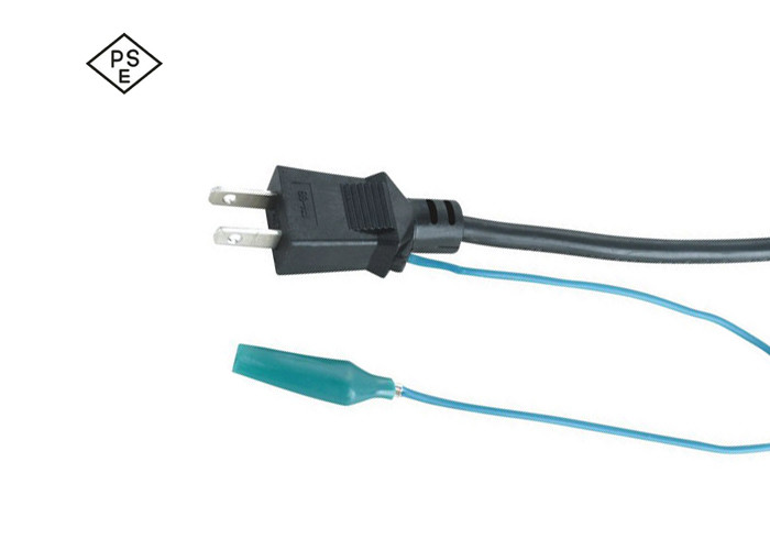 China PSE Certificate Computer Ac Power Cable With Grounding Wire Fish Clip factory