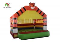 China PVC Tarpaulin Orange Tiger Inflatable Jumping Bouncer Castle For Outdoor Amusement factory