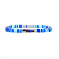 China Blue Tila Bead Bracelet , Bohemian Friendship Bracelets With Beads factory