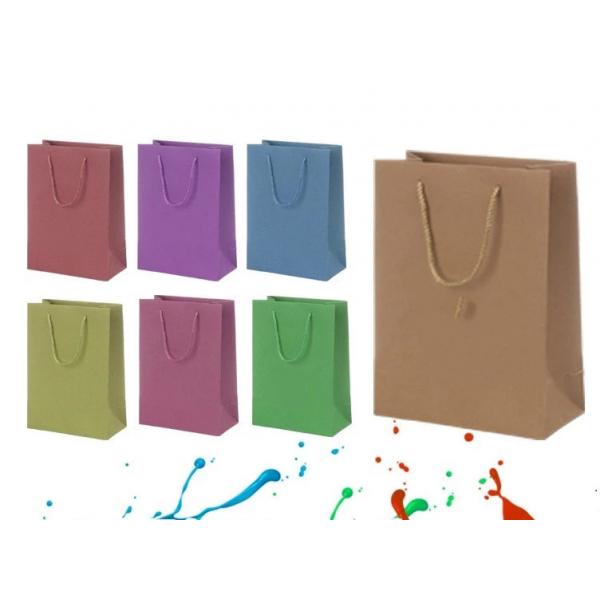 Quality Biodegradable Printed Kraft Paper Bags Plastic / Water Resistant Coatings for sale