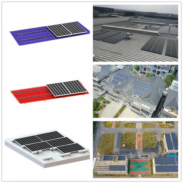 Quality Aluminum On House Roof Solar Mounting System , Poly Solar PV Roof Mounting Systems for sale