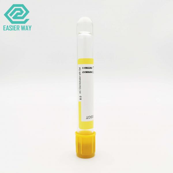 Quality 13x75mm Blood Collection Supplies Gel Clot Activator With Yellow Cap For Serum for sale