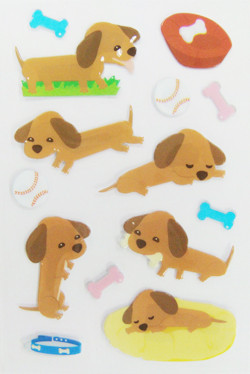 Quality Fashion Kawaii Puffy Dog Stickers , 3d Bubble Stickers PVC + PET Material for sale
