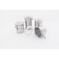 China 4pcs Household stainless steel canister set kitchen PP plastiic lid food bottle set factory