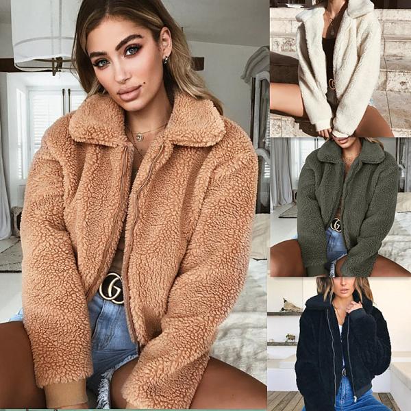 Quality Wholesale New 2018 fashion women turn-down collar winter warm woolen coats (C18723) for sale