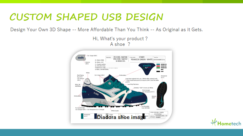 Sneaker Customized USB Flash Drive File Transfer , Personalized Flash Drives outdoor sport shoes