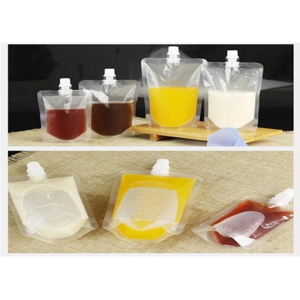 Quality Food Grade Stand Up Plastic Drink Liquid Spout Pouch For Wine Milk Juice for sale