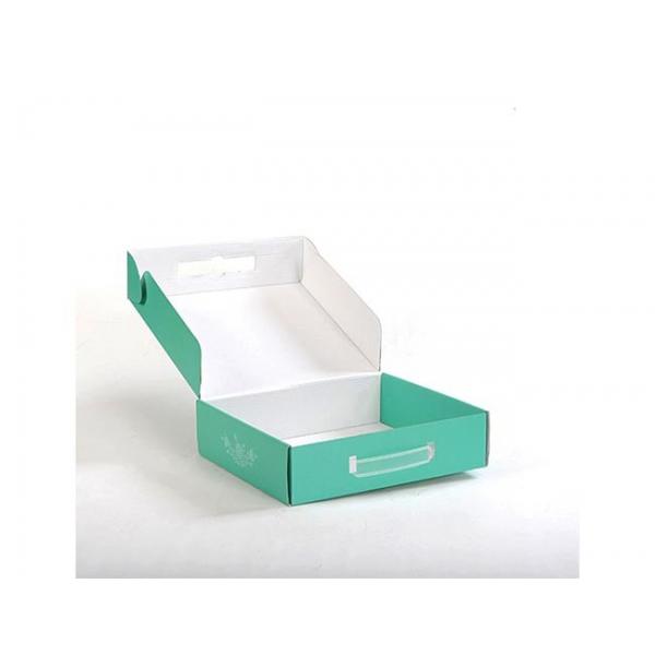 Quality Green Foldable Corrugated Gift Box Laminated Corrugated Boxes With Handle for sale