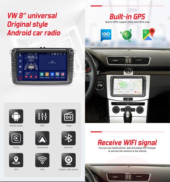Multimedia OEM Car Radio 8 Inch With Physical Buttons GPS Navigation System