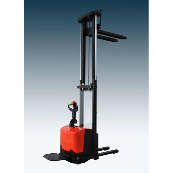 Quality 2 Stage STD Stand On Pallet Stacker Forklift With 24V Battery Voltage CE / ISO for sale