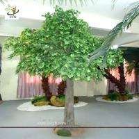 China UVG GRE026 12ft Indoor green banyan artificial decorative trees for office decoration factory