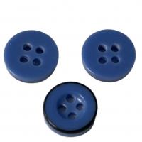 Quality 4 Holes Plastic Resin Buttons 11mm Bule Color With Black Rim Use For Sewing for sale