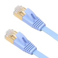 china 4 Ft Cat6 Flat Ethernet Lan Cables Blue With Gold Shielded Snagless Rj45