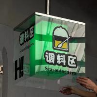 China Double layer transparent acrylic rotating light box 360 degree display billboard ask head sign custom factory