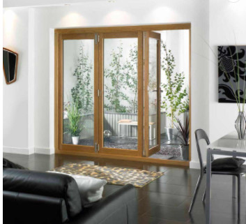 Quality Anodized Aluminium Double Glazed French Doors Foldable Sliding Fluorocarbon for sale