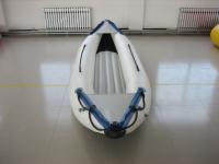 China White PVC Fabric One Person Raft Inflatable Fishing Kayak With Aluminum Seat factory