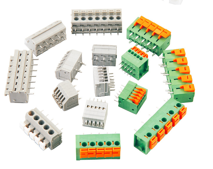 Quality PCB Screw Terminal Block RD250-3.5 7.0 1P-XXP 400V 5A Spring Terminal Connector for sale