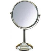 China Round Lighted Stainless Steel Makeup Mirror led 1X~5X Customized factory