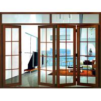 China UPVC PVC Foldable Sliding Glass Doors 3 Panel Bi Fold Doors Electrophoresis Coating for sale