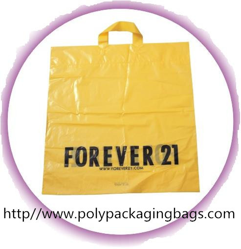 China CPE / LDPE / HDPE Soft Loop Handle Bag , Custom Plastic Shopping Bags factory
