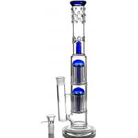 China 18mm Oil Dab Rigs Glass Water Bong Glass Double Tree Percolator Water Pipes With Ash Catcher factory
