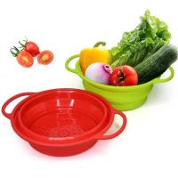 Quality Lightweight Nontoxic Collapsible Food Strainer Silicone Adjustable for sale