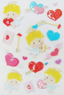 Quality Interesting Valentine Kawaii 3d Stickers , Love Heart Stickers For Promotional for sale