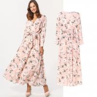 China custom make new arrival style rose print long dress for woman factory