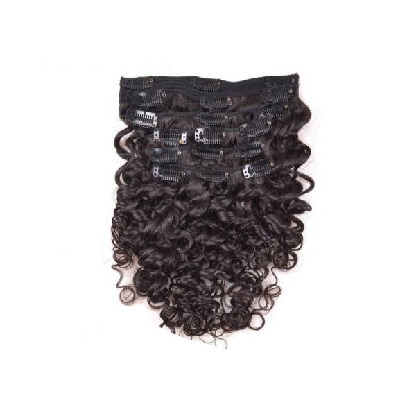 Quality Lady Clip In Natural Hair Extensions Natural Color Double Machine Weft Long Lasting for sale