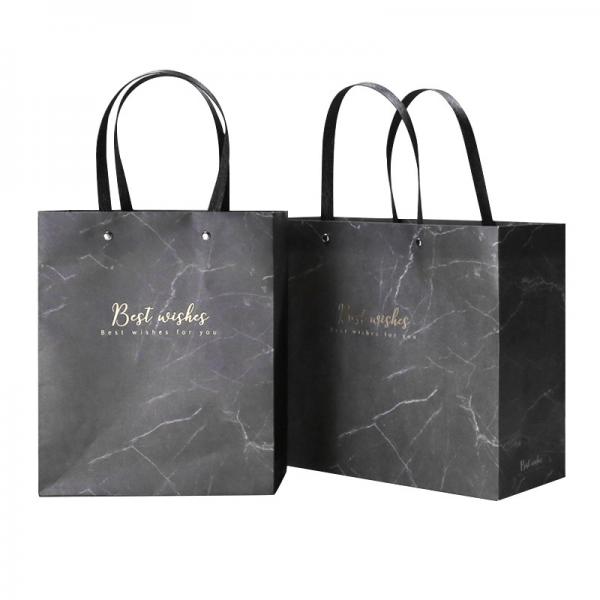 Quality Beautiful Custom Printed Gift Bags Smooth Customized Logo With Flat Handle for sale
