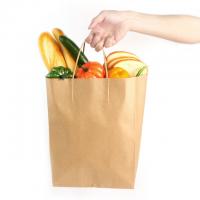 Quality Grocery Paper Bags For Vegetables Biodegradable Greaseproof Kraft Material for sale