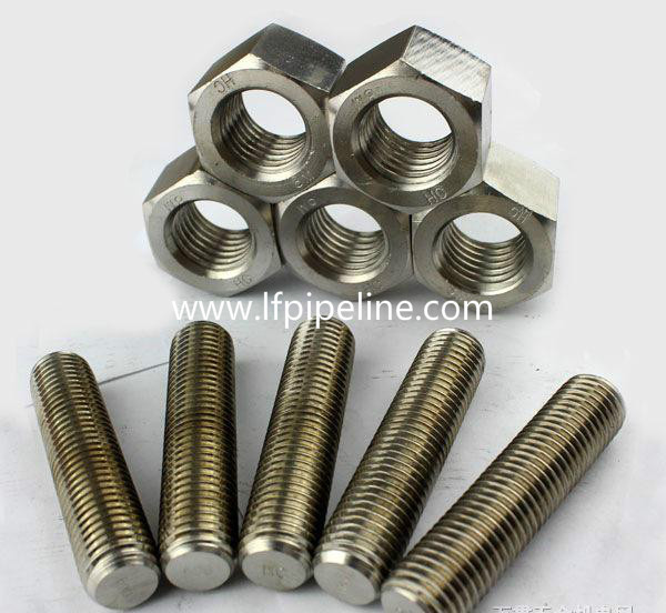 Quality A193 B8 B8M Stud Bolt with A194 8 8M Heavy Hex Nut for sale