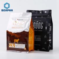 China Flat Bottom Pet Food Packaging Plastic Bag Heat Seal With Zipper for sale