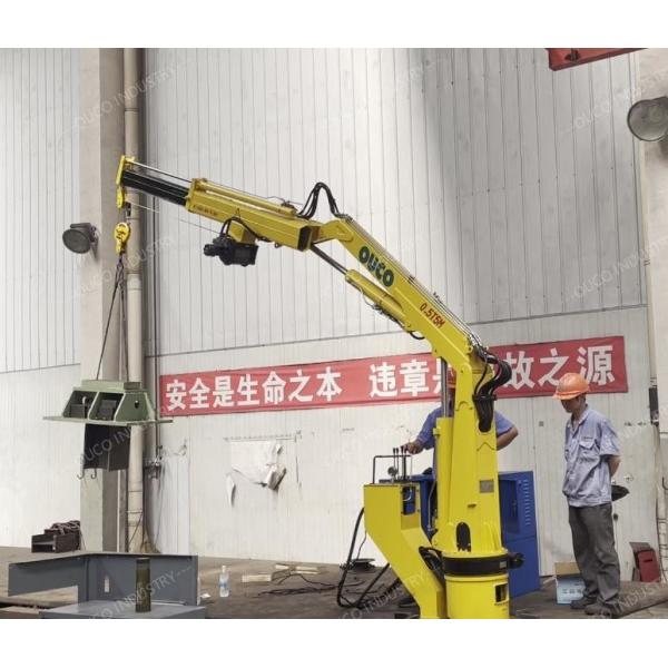 Quality 0.5t 5m Marine Foldable Boom Crane For Material Handling for sale