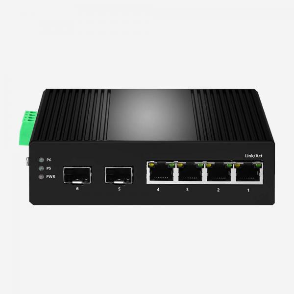 Quality IP30 6 Ports Industrial Gigabit Easy Smart Switch 10 100 1000Mbps for sale