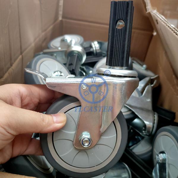 Quality 100mm TPR Trolley Wheels Heavy Duty With Square Stem for sale