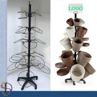 China Flowerpots Display Stand / garden pots display rack / Metal Floor Display Stand / round hooks display rack factory