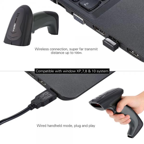 Quality 1D 2D High Resolution Barcode Scanner Wireless For Stores Supermarket for sale