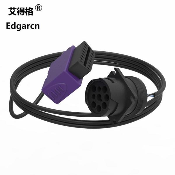 Quality Purple Molding Truck Wiring Harness , J1939 9 Pin Deutsch To Obd2 Cable for sale