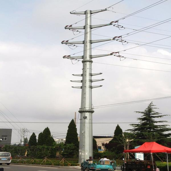 Quality High Mast Tubular Transmission Steel Tower Q345 Metal Power Line Towers for sale