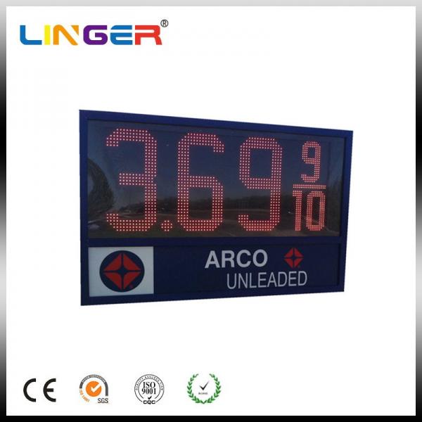 Quality Custom Outdoor LED Gas Price Sign in Red Color With IR Remote Control for sale