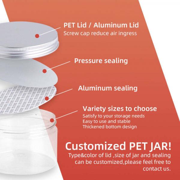 Quality ODM OEM Clear Plastic Cookie Jar Empty Pet Refillable Spice Jars for sale